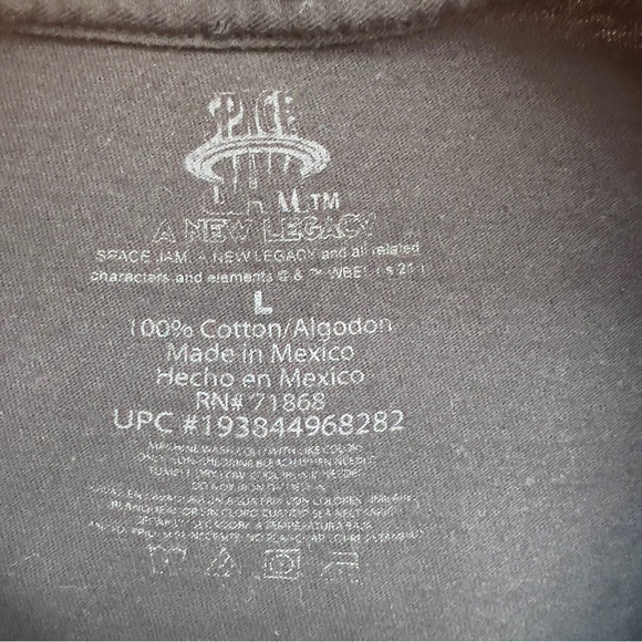 Space Jam Men's Tune Squad Cotton Graphic T-Shirt Black Short Sleeve Tee Size L - Picture 3 of 5